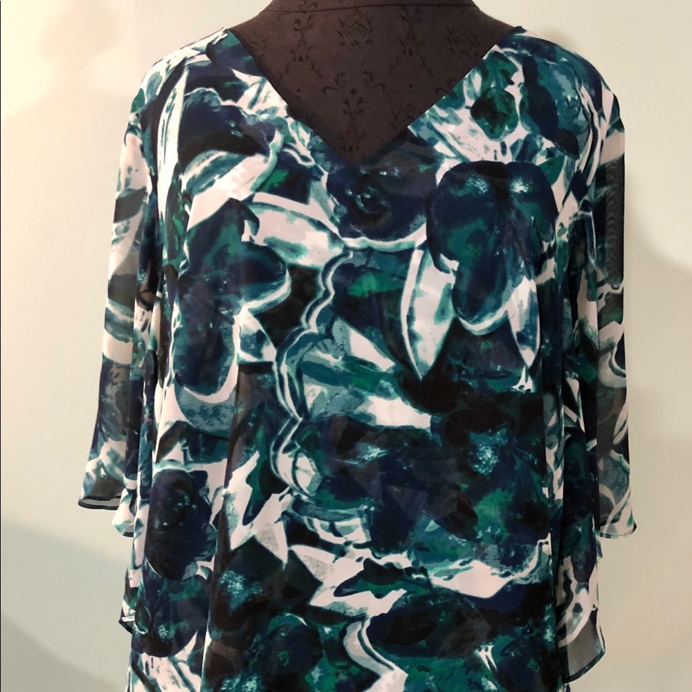 Teal batwing sleeve too
